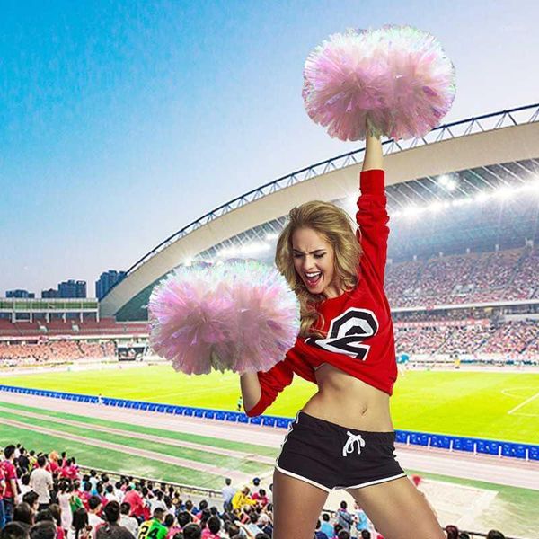 

cheerleading 1 piece colorfast rainbow cheerleader pom poms colorful pompoms cheer hand flower aerobics balls sports1