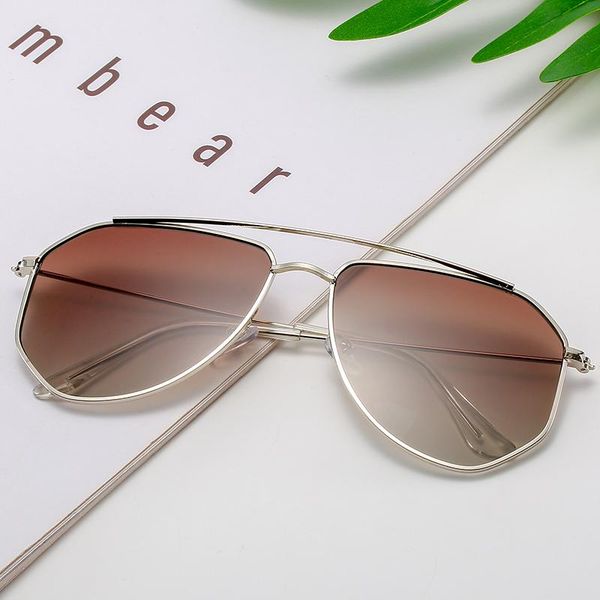 

sunglasses 2021 brand fashion pilot glasses personalized colorful sun trend versatile metal uv400, White;black