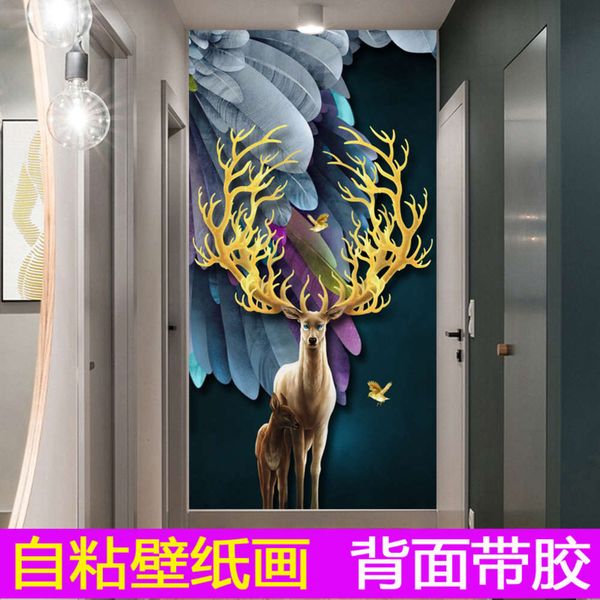 

self adhive mural 3d wallpaper sticker moose background wall