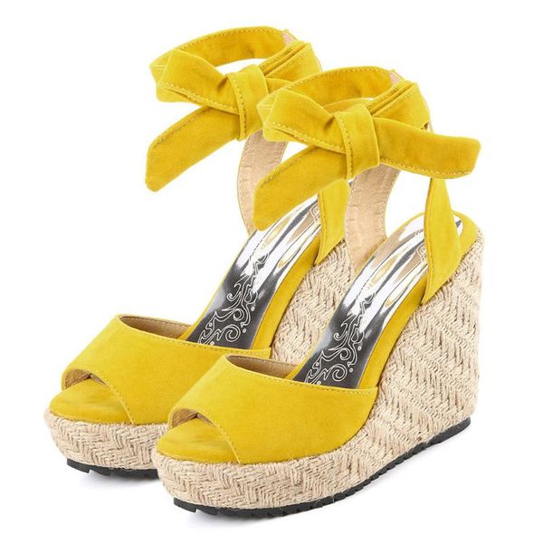 

sagace sandals high heels wedges shoes for women fashion open toe wedges thick bottom lace-up beach roman plus size 35-43 may29, Black