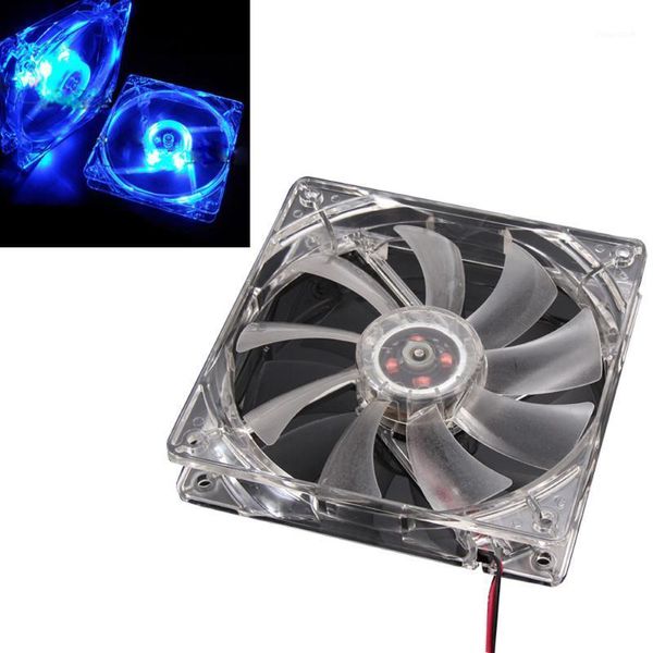 

fans & coolings blue colorful red green quad 4-led light neon clear 120mm pc computer case cooling fan moddrop 1