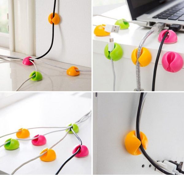 

round clip phone cable winder bobbin clamp earphone ties organizer wire cord fixer holder collation cable ma qylmrc