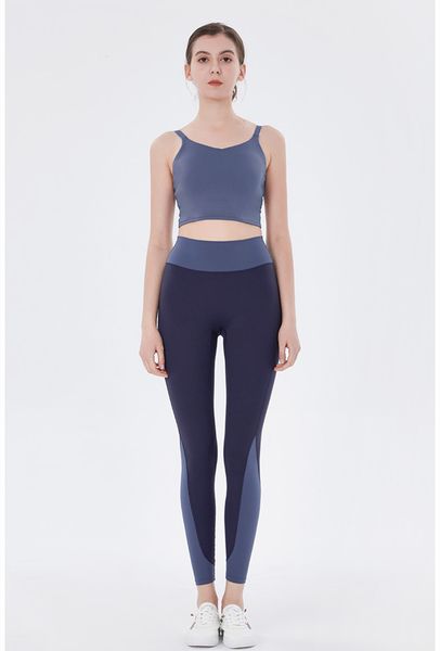 

2021 spring and summer new color matching high waist nude yoga pants european and american peach hip sports fitness pants female, Black;white