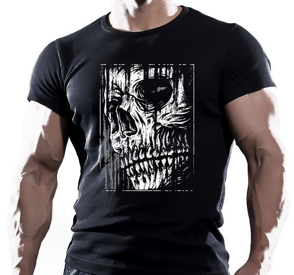 

big face skull creep dark fantasy short sleeve fashion teenage natural printed sport hooded sweatshirt hoodie t shirt