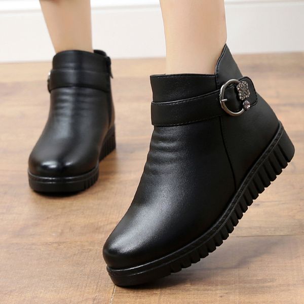 

2020 women's winter snows thick with short boots woman shoes uxov, Black
