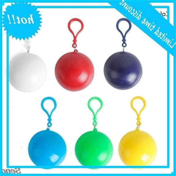 

5pcs outdoor road emergency waterproof raincoat bal campsite keychain, Black