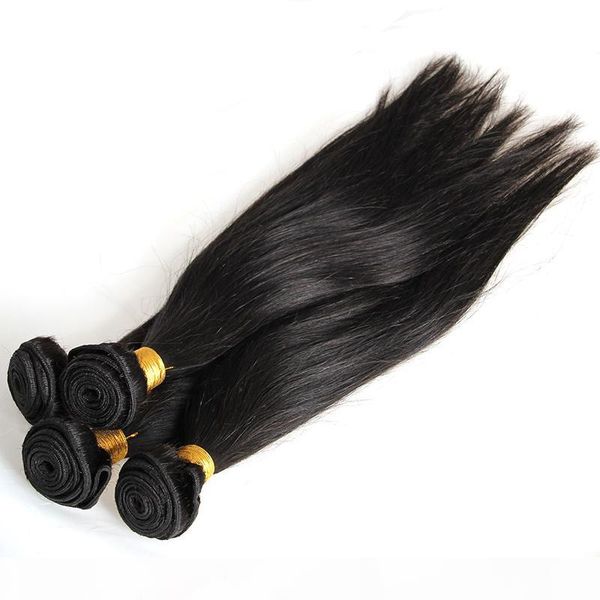 

4 bundles straight brazilian remy hair bundles 100% human hair weaving 400g cynosure hair, Black