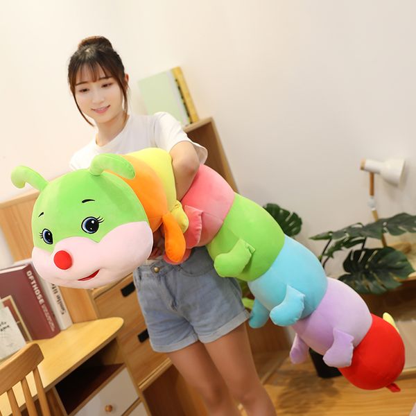 

70-130cm lovely soft colorful caterpillar plush toy pillow kids children stuffed plush toys worm soft plush doll birthday gift