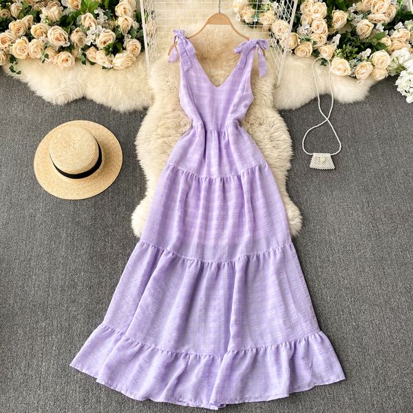 

2021 new singiny feminine cord girdle harness solid summer neck line dressed holiday maxi beach dress whb7, Black;gray