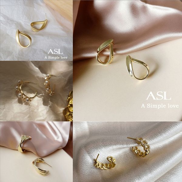 

xxqe геометрический белый богемский циркон большие серьги круглые серьги мода серьги лук группа маленькая уха, Golden