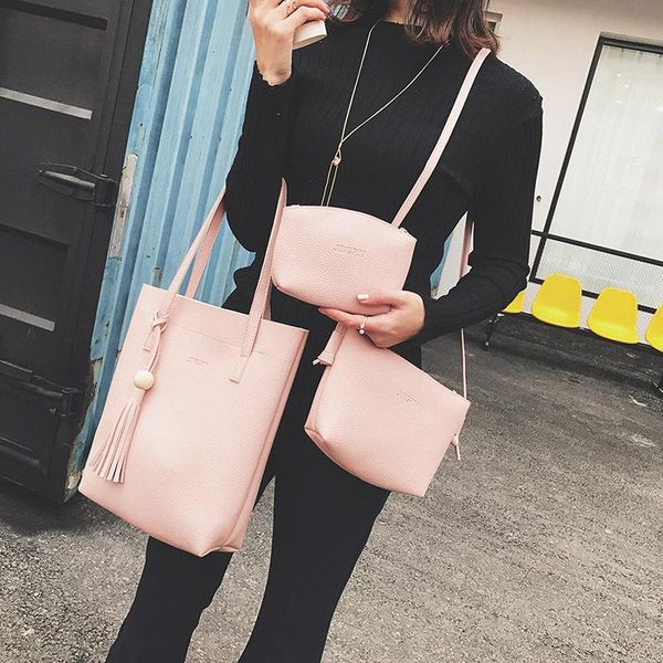 

2020 new women handbag shoulder bag fashion handbag crossbody bag totes purse 3pcs set retro wooden beads composite