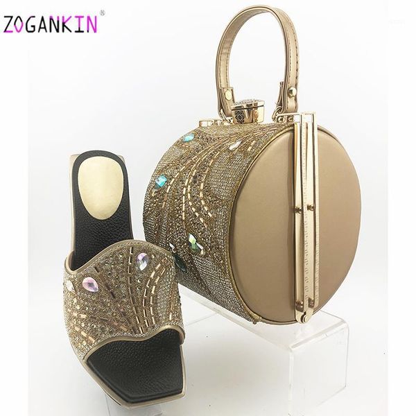 

latest new golden matching shoes and bag set in heels matching shoes and bag set for african party italian1, Black