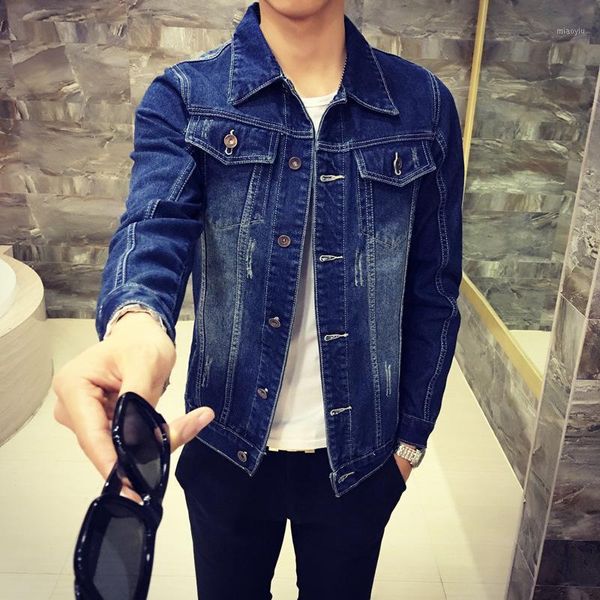 

solid casual slim mens denim jacket bomber jacket men cowboy men's jean coat fashion cotton brand clothes1, Black;brown