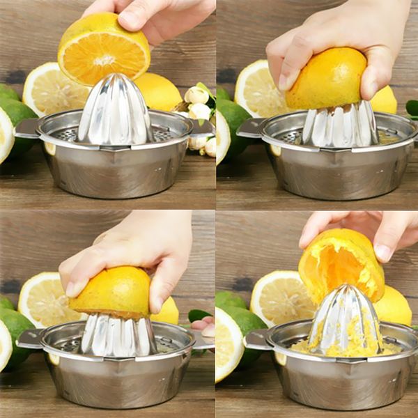 

stainless steel fruit lemon lime kitchen citrus juicer hand press squeezer
