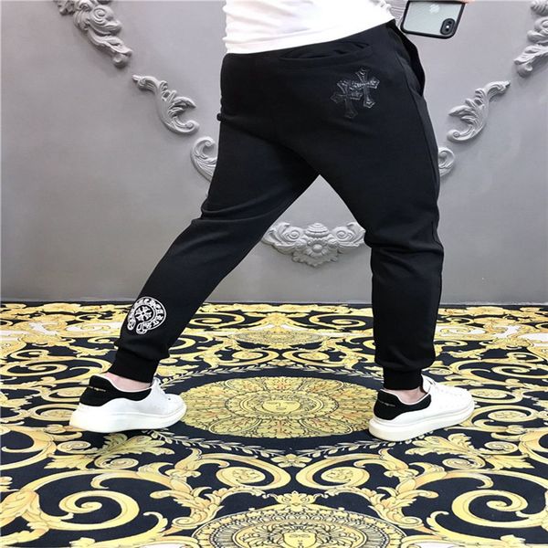 

croxin ногонаживающая мужская осень новый модный бренд крестообразные спортивные спортивные брюки, White