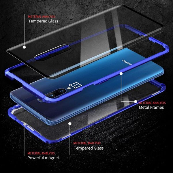 

double side 360 full protection metal magnetic glass case for oneplus 7 7t pro phone case for oneplus 6 6t case h jlldko
