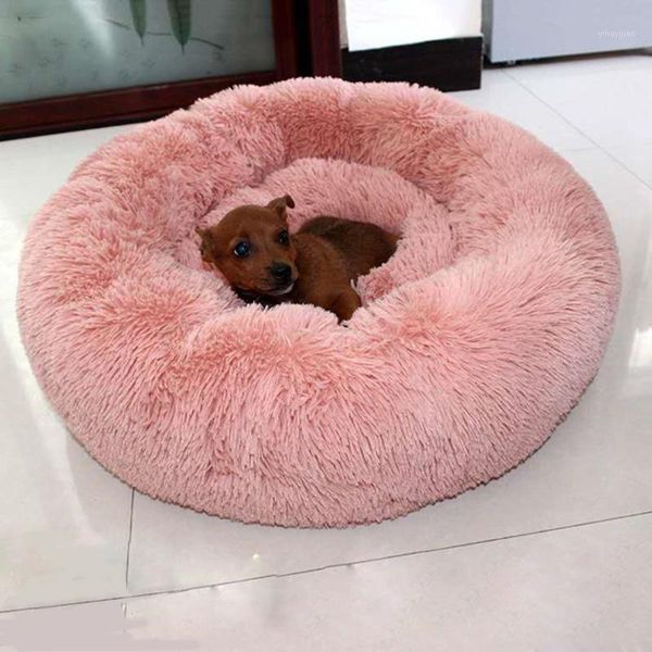 

soft plush round cat bed cat round dog bed winter warm comfortable nest warm puppy kitty mat cattery pet product supplies1