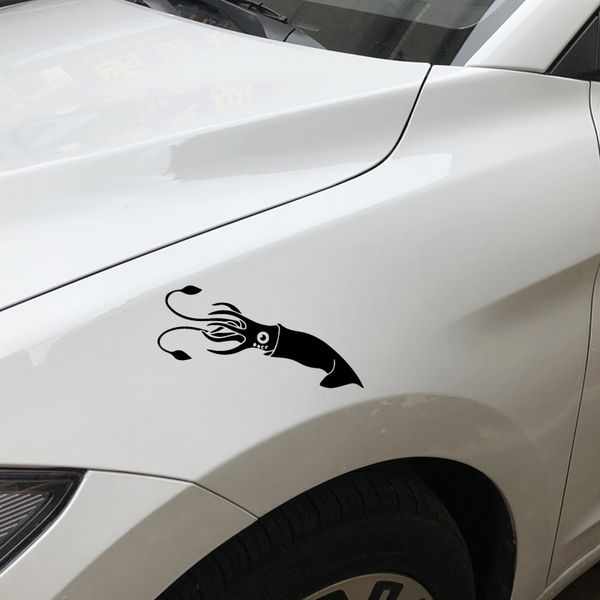 

car sticker funny squid pattern decal family car door stylish decoration sticker cover scratch black/white, 14cm*7cm