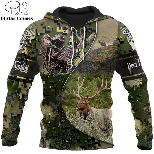 

dear hunting camo 3d all over printed men hoodies sweatshirt streetwear zip pullover casual jacket tracksuits kj0210, Black