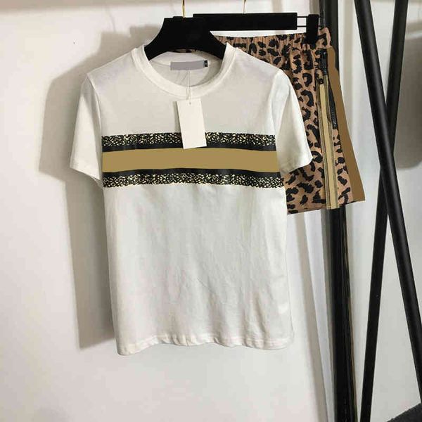 

women's blouses & shirts cotton summer sets ins fashion leopard pattern shorts outdoor street style men women brand shirt nx7q, White