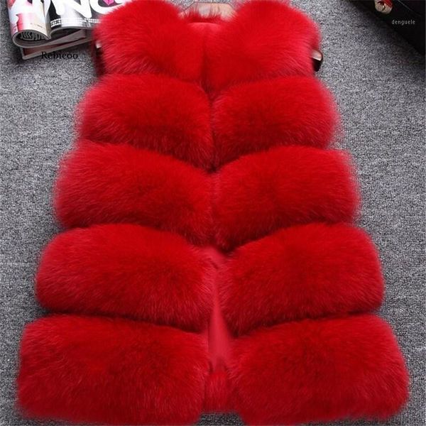 

faux fur vest winter warm long women faux fur vest furry slim woman fake plus size vests1, Black