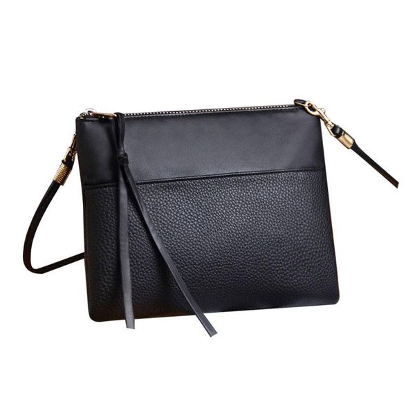 

women's clutch bag simple black leather crossbody bags enveloped shaped small messenger shoulder bags female bag