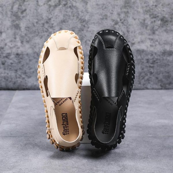 

men's sandals summer men roman sandals comfortable men shoes sandalias hombre big size 45 soft outdoor new dropshipping1, Black