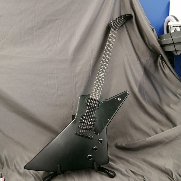 

explorer gothic black electric guitar,