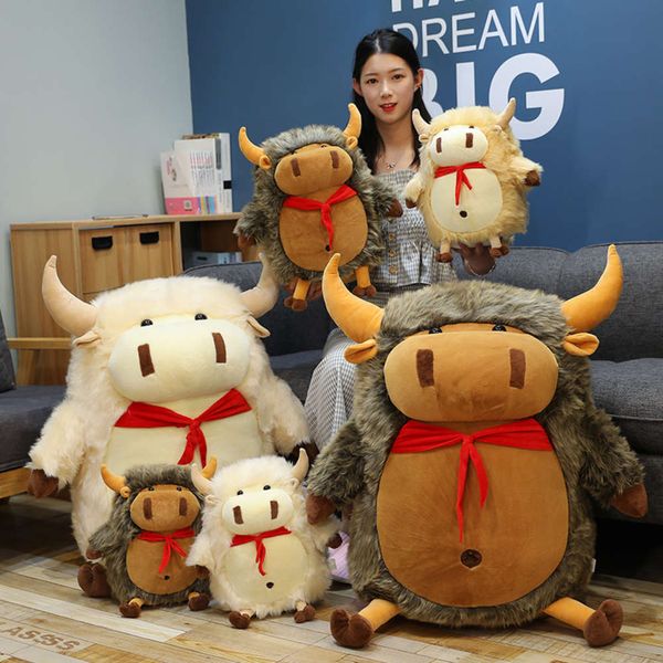 

cute yak calf plush toy cloth 2021 year mascot king of the ox doll
