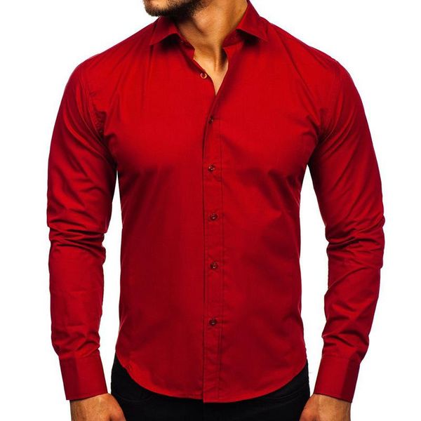 

zogaa autumn new men's long-sleeved solid color shirts trendy slim-fit casual stand collar large size all-match fashion, White;black