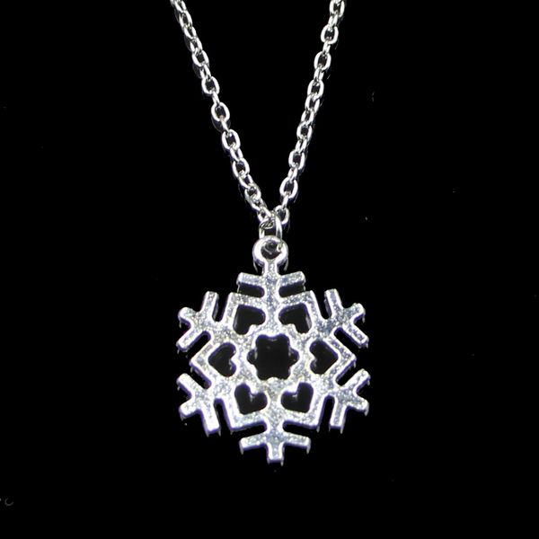 Moda 29 * 23mm neve floco de neve pingente colar cadeia para colar feminino gargantilha presente de festa de jóias criativas