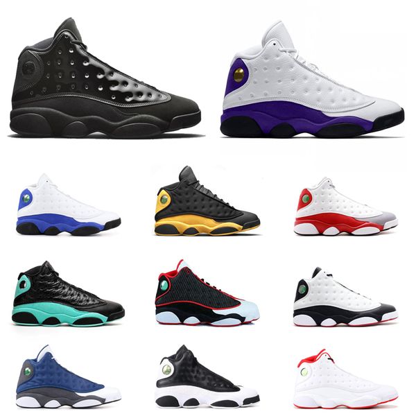 

13s playground men basketball shoes 13 jumpman black cat reverse he got game rivals love & respect mens trainers fashion sports sneakers
