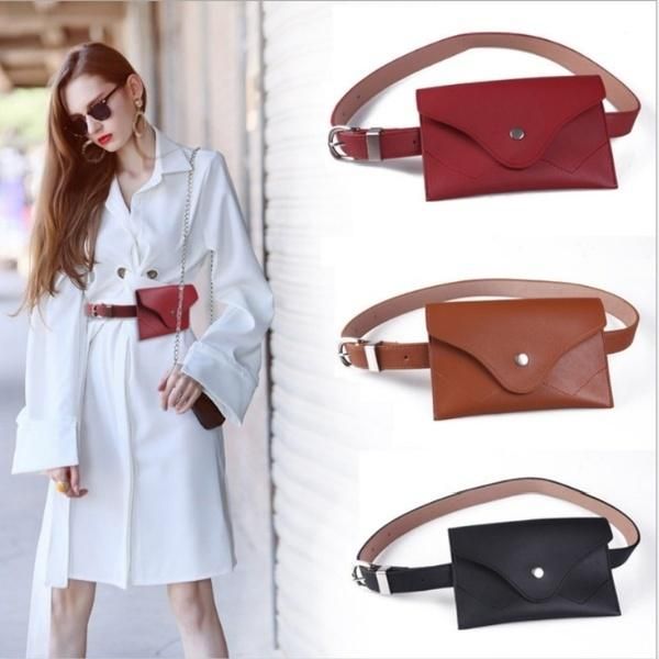 

feecolor 1шт женщины пояса сумка малой талия сумка мода бум сумка fanny pack простых сумок для кошельки сцепления, Black;brown