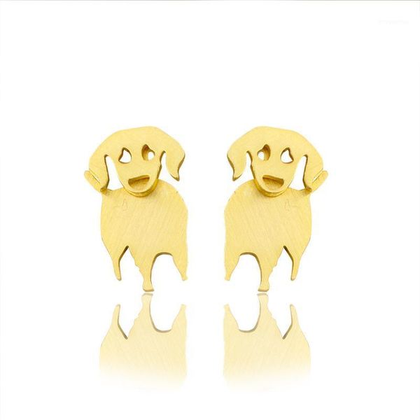 

stainless steel poodle dog tiny studs earrings animal pet shape jewelry charm earring birthday party gifts collares mujer1, Golden;silver