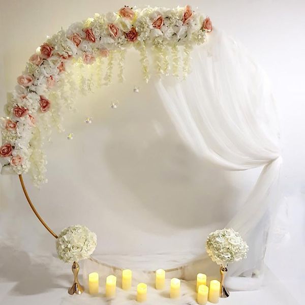 

iron circle wedding arch props background decor single arch shelf outdoor lawn wedding flower door rack party decoration frame