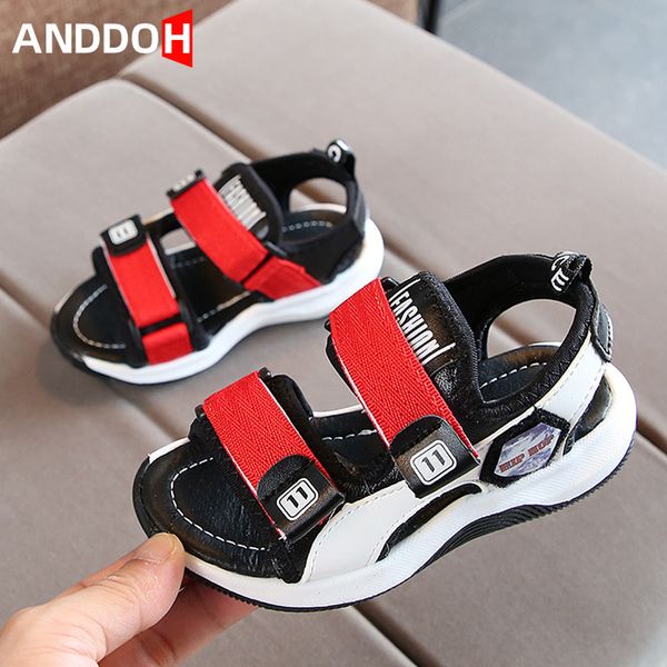 

size 21-30 baby toddler sandals boys breathable casual sandals girls non-slip shoes children lightweight wear-resistant shoes q0112, Black;red