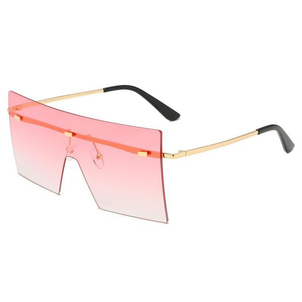 

sunglasses oversized rimless fashion women metal gradient sun glasses luxury lady sunglass eyewear uv400 shades gafas de sol, White;black