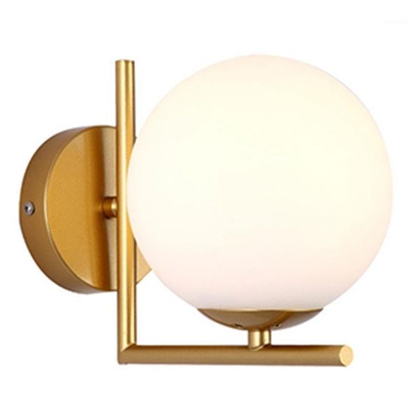 

modern style led wall lamp nordic glass ball wall lamp passage corridor bedroom bedside gold1