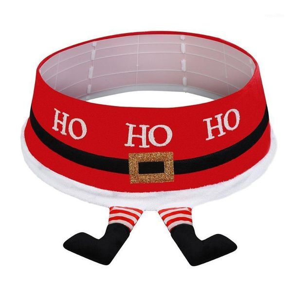 

christmas tree skirt with santa claus feet 30-inch diameter base christmas tree collar party home decoration