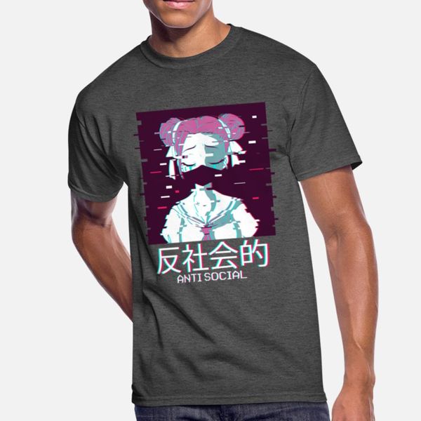 

anti-social sad anime girl гейша ретро японская футболка высокого качества крупногабаритные модный костюм толстовка толстовка