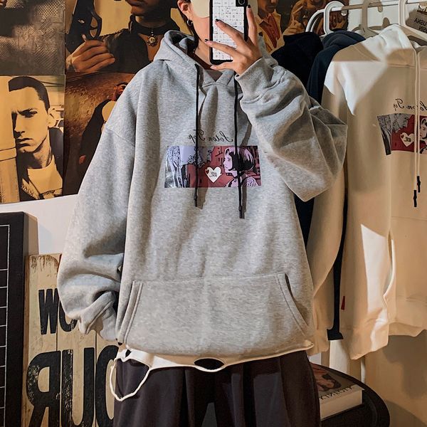 

2021 new privathinker funny men hoodies new cartoon printed men's hooded sweatshirts japanese style woman hoodie pwet, Black