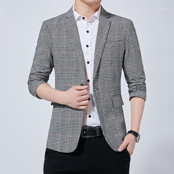 

men's suits & blazers men casual plus size single-breasted small suit male fashion party dress coat arrival khaki gray dark green1, White;black