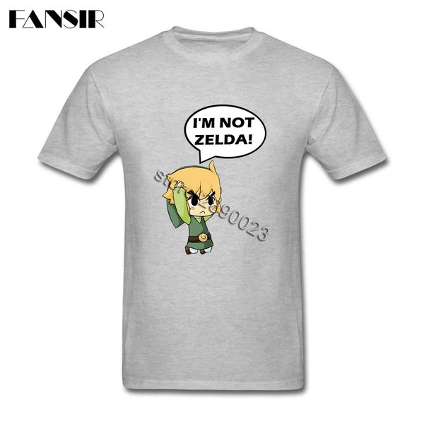 

sport multi-color tee shirt man short sleeve crewneck cotton i'm not zelda guys clothes men t shirt