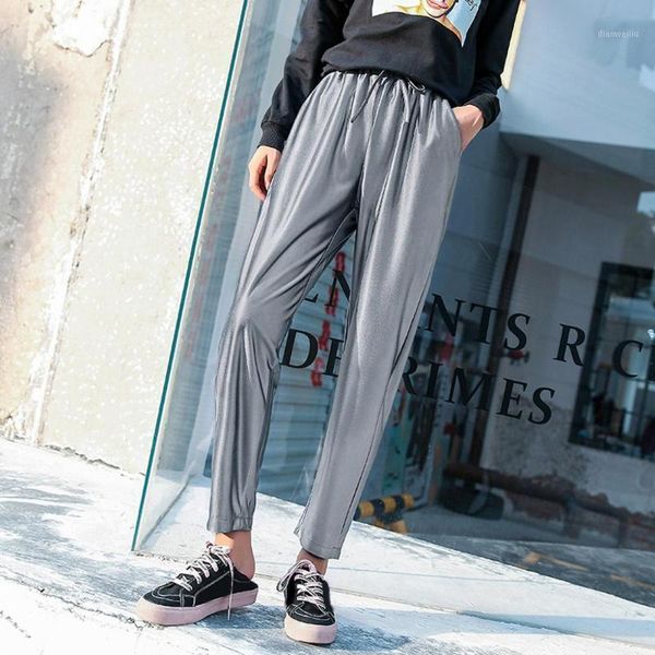 

running shorts women high waist casual sport pants fashion outdoor loose solid color trousers plus size female jogging sweatpants1, Black;blue