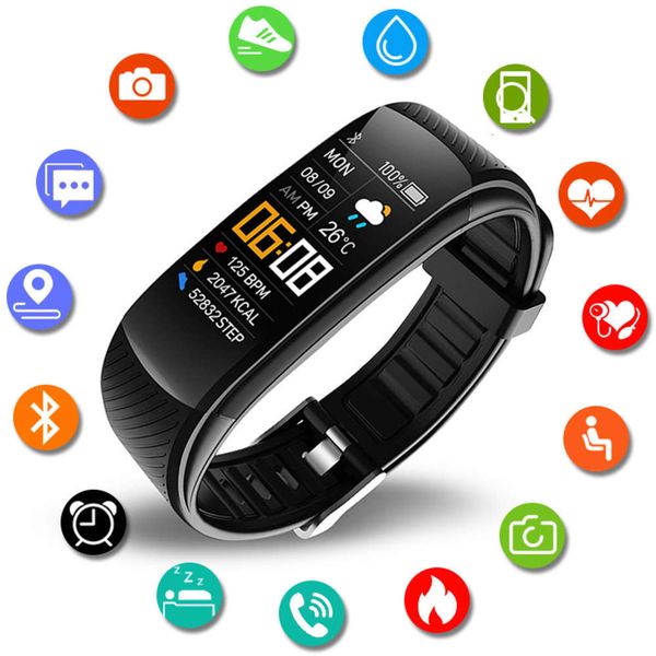

smart wristband for men women, sports watch, heart rate control and android ios,