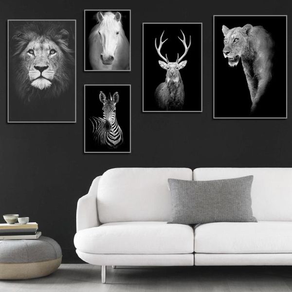 

canvas painting animal wall art lion elephant deer zebra posters and prints wall pictures for living room decoration home decor