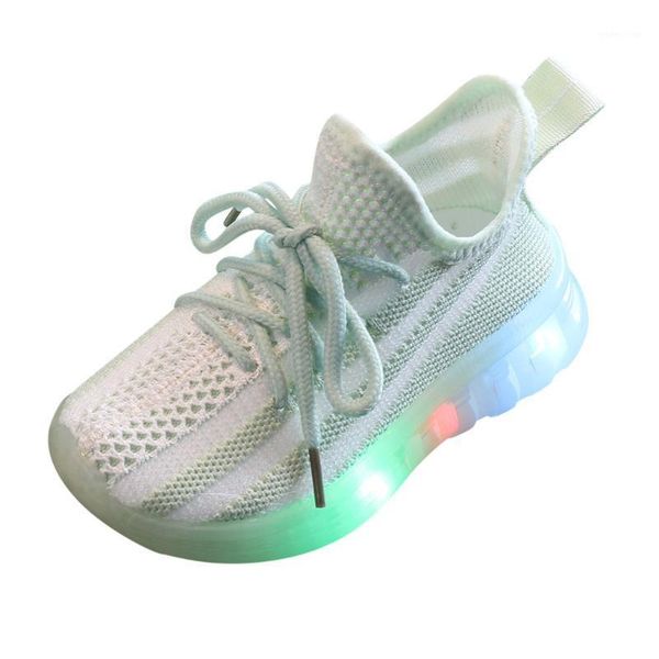 

kancoold baby boys and girls led light shoes mesh breathable children's luminous lace soft bottom luminous sneakers1, Black