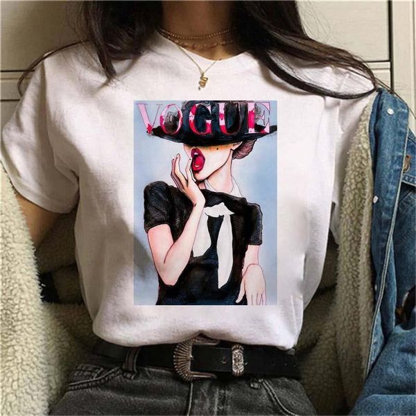 

maycaur vogue women t shirt 90s aesthetic girls ladies tshirt harajuku ulzzang cute graphic print shirts summer tees female, White