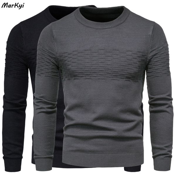 

casual men's sweater o-neck plaid slim fit knittwear 2020 winter casual slim fit cotton mens sweaters pullovers, White;black