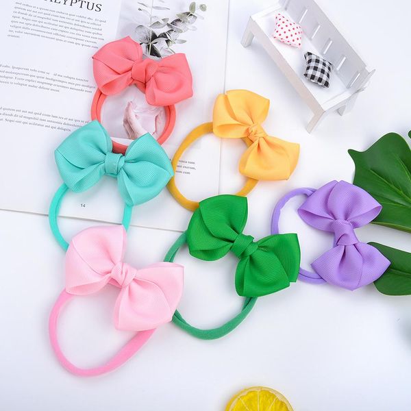 

20colors winter girls 3.6inch fashion nylon solid baby headband for children hairband newborn kids toddler hair accessories 420 q wmtzok